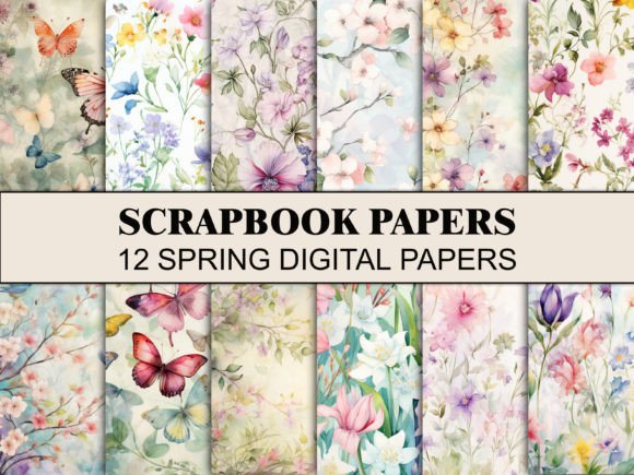 Download Spring Flowers Scrapbook Paper Pattern - Scrapbook paper Collection
